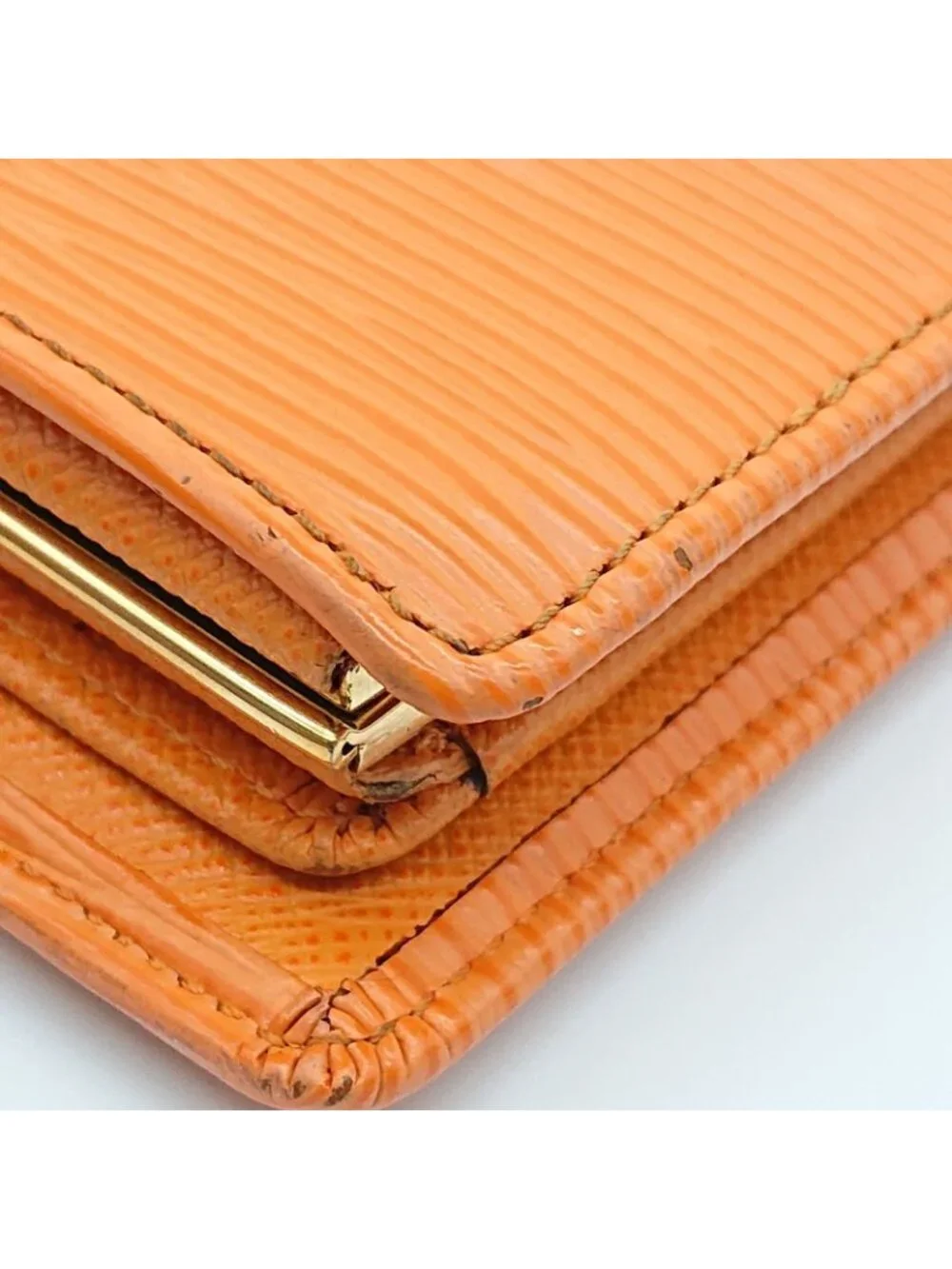 Louis Vuitton Portefeuille Viennois Folded Wallet Kiss Lock Epi Orange
